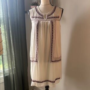 Ya Los Angeles Cream and Brown Sleeveless Sundress